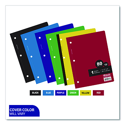 BAZIC Wireless Notebooks, 1-Subject, Medium/College Rule, Randomly Assorted Cover Color, (80) 10.5 x 7.5 Sheets (581)