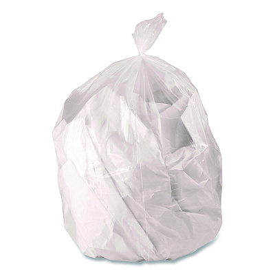 Boardwalk Low-Density Waste Can Liners, 16 gal, 0.5 mil, 24 x 32, Clear, Perforated Roll, 500/Carton (243205CL)