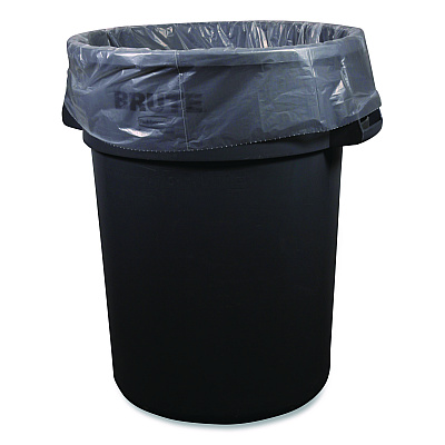 Boardwalk Low-Density Waste Can Liners, 32 gal, 0.9 mil, 33 x 44, Clear, Perforated Roll, 5 Bags/Roll, 20 Rolls/Carton (334409CL)