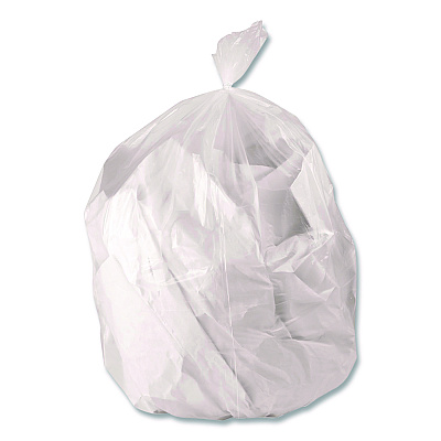 Boardwalk Low-Density Waste Can Liners, 44 gal, 1.3 mil, 37 x 50, Clear, Perforated Roll, 100/Carton (375013CL)