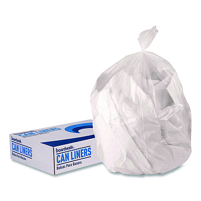 Boardwalk High-Density Can Liners, 56 gal, 16 mic, 43 x 48, Natural, Perforated Roll, 200/Carton (434816R)