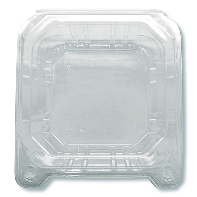 Karat PET Plastic Hinged Container, 6 x 6 x 3.3, Clear, Plastic, 500/Carton (FPHC66PET1C)