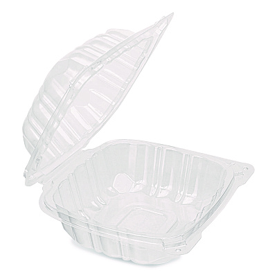 Karat Polypropylene Plastic Hinged Container, 6 x 6 x 3.3, Clear, Plastic, 50/Pack, 6 Packs/Carton (FPHC66PP1C)