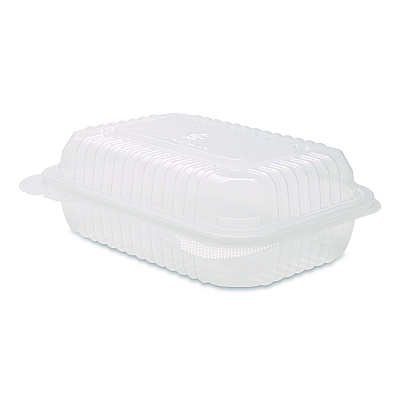 Karat Polypropylene Plastic Hinged Container, 6 x 9 x 2.97, Clear, Plastic, 125/Pack, 2 Packs/Carton (FPHC96PP1C)
