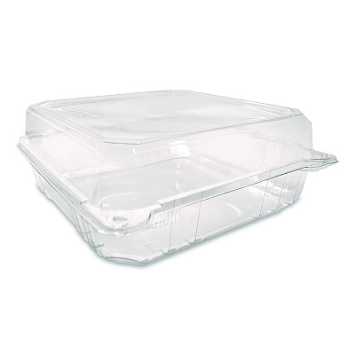 Karat PET Plastic Hinged Container, 9 x 9 x 3.6, Clear, Plastic, 100/Pack, 2 Packs/Carton (FPHC99PET1C)