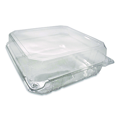 Karat PET Plastic Hinged Container, 9 x 9 x 3.6, Clear, Plastic, 100/Pack, 2 Packs/Carton (FPHC99PET1C)