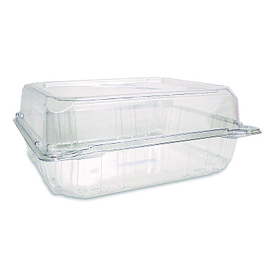 Karat PET Plastic Hinged Container, 9 x 9 x 3.6, Clear, Plastic, 100/Pack, 2 Packs/Carton (FPHC99PET1C)