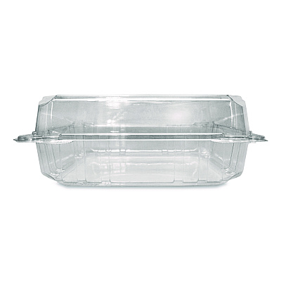 Karat PET Plastic Hinged Container, 9 x 9 x 3.6, Clear, Plastic, 100/Pack, 2 Packs/Carton (FPHC99PET1C)