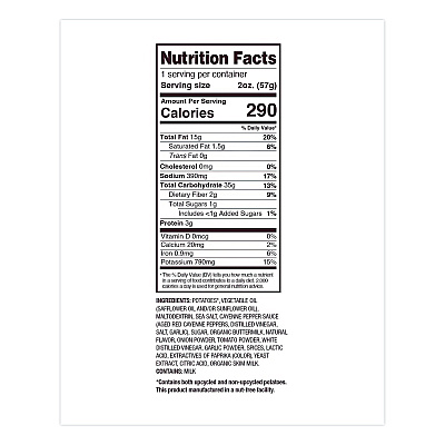 Uglies Kettle Potato Chips, Buffalo Ranch, 2 oz Bags, 24/Carton (DFN26181)