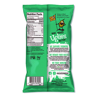 Uglies Kettle Potato Chips, Salt and Vinegar, 2 oz Bags, 24/Carton (DFN26104)