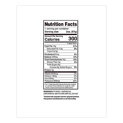 Uglies Kettle Potato Chips, Sea Salt, 2 oz Bags, 24/Carton (DFN26102)