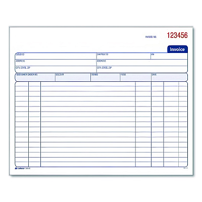 Adams Multipart General-Purpose Invoice Pad, Two-Part Carbonless, 8.38 x 6.69, 50 Forms Total (D8740)
