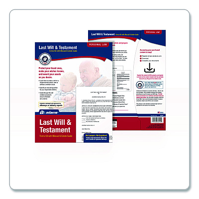 Adams Last Will and Testament Digital Forms Kit with Manual and Estate Guide, Inkjet/Laser, 8.5 x 11, Unlimited Number of Forms (K307)