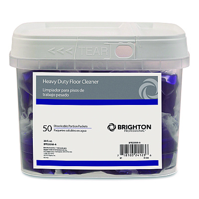 Brighton Professional Dissolvable Floor Cleaner Packets, Heavy Duty, Fresh Citrus Scent, 38 oz, 50/Pack (BPR28368B)
