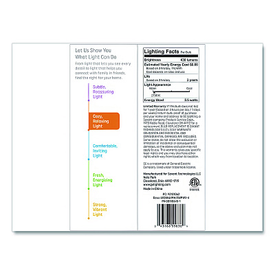 GE Classic LED SW Non-Dim A19 Light Bulb, 5.5 W, Soft White, 4/Pack (93131062)