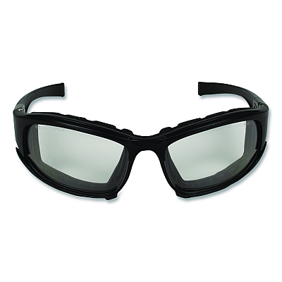 KleenGuard V50 Calico Safety Eyewear with Head Strap, KleenVision Anti-Fog Coating, Black Nylon Frame, Clear Polycarbonate Lens (25672EA)