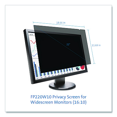 Kensington Anti-Glare Reversible Privacy Screen for 22.1" Widescreen Monitor, 16:10 Aspect Ratio (K55786WW)