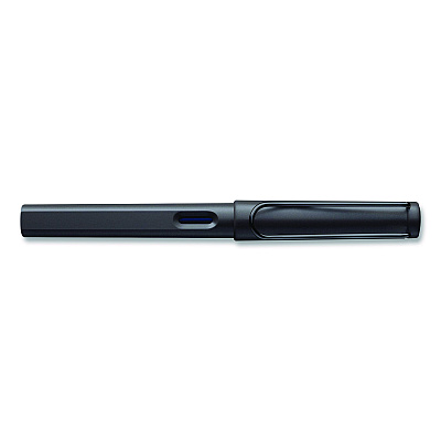 LAMY safari Fountain Pen, Medium Nib, Blue Ink, Charcoal Barrel (L17M)