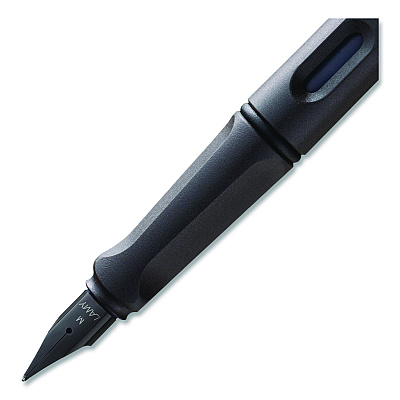 LAMY safari Fountain Pen, Medium Nib, Blue Ink, Charcoal Barrel (L17M)