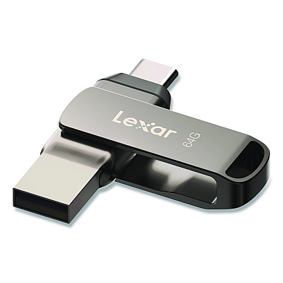 Lexar JumpDrive D400 USB 3.1 Flash Drive, 64 GB, Titanium (LJDD40064GB)