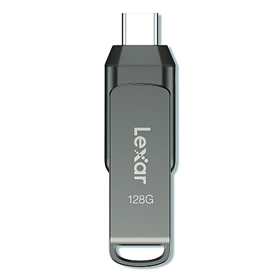 Lexar JumpDrive D400 USB 3.1 Flash Drive, 128 GB, Titanium (LJDD400128GB)