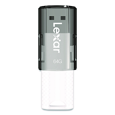 Lexar JumpDrive S60 USB 2.0 Flash Drive, 64 GB, Gray/White, 3/Pack (LJDS6064GB3N)