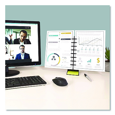 NoteTower Desktop Pro Plastic Document Stand Bar, 2 Sheet Capacity, Plastic, Black (NTR3001)
