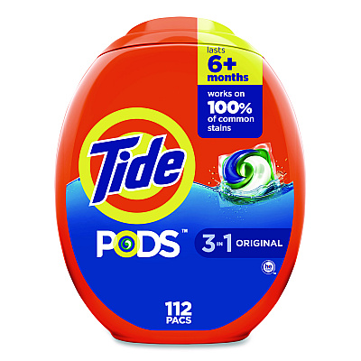 PODS Laundry Detergent, Pods, Tide Original, 112 Pods/Tub (03243PK)