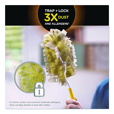 Swiffer Heavy Duty Dusters Refill, Trap + Lock Fiber, Yellow, 11/Box (99035BX)