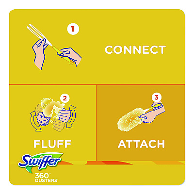 Swiffer Heavy Duty Dusters Refill, Trap + Lock Fiber, Yellow, 11/Box (99035BX)