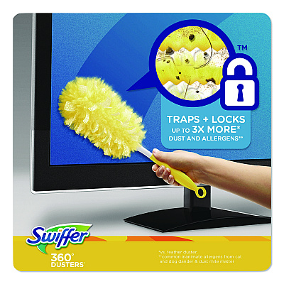 Swiffer Heavy Duty Dusters Refill, Trap + Lock Fiber, Yellow, 11/Box (99035BX)