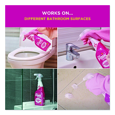 The Pink Stuff The Miracle Bathroom Foam Cleaner, Fruity Scent, 25.4 oz Trigger Spray Bottle (82383)