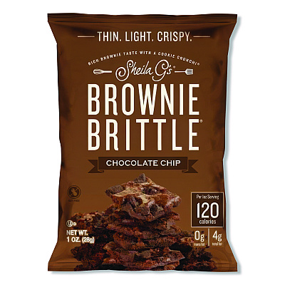 Sheila Gs Brownie Brittle Chocolate Chip Crisps, 1 oz Bag, 6/Pack (SGB01622)