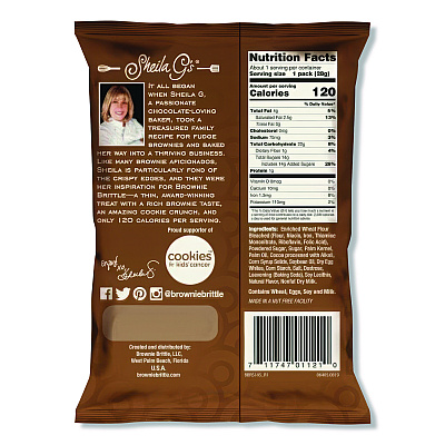Sheila Gs Brownie Brittle Chocolate Chip Crisps, 1 oz Bag, 6/Pack (SGB01622)