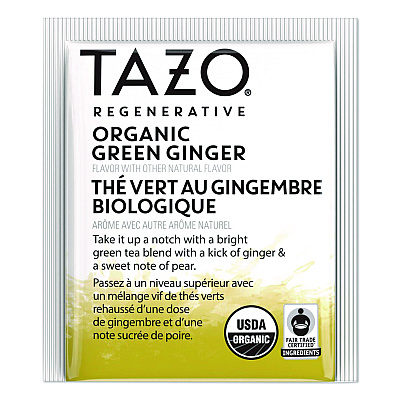 Tazo Tea Bags, Organic Green Ginger, 16/Box (TAZ00356BX)