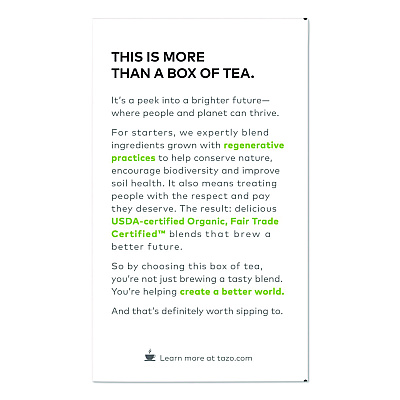 Tazo Tea Bags, Organic Green Ginger, 16/Box (TAZ00356BX)