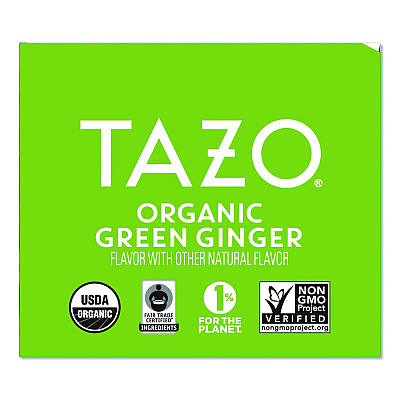 Tazo Tea Bags, Organic Green Ginger, 16/Box (TAZ00356BX)