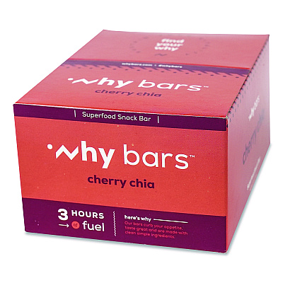 Why Bars Superfood Snack Bar, Cherry Chia, 2.04 oz Bar, 12/Box (WHY16205)