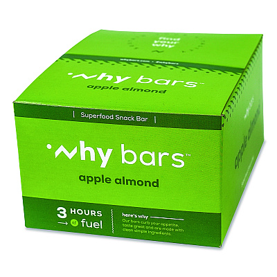 Why Bars Superfood Snack Bar, Apple Almond, 2.04 oz Bar, 12/Box (WHY16208)