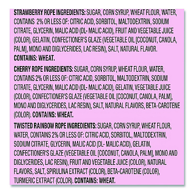 SweeTARTS Candy Treat-Size Ropes, Variety Mix, Assorted Flavors, 15 oz Bag (FER08072)