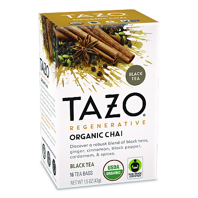 Tazo Tea Bags, Organic Chai, 16/Box (TAZ00305BX)