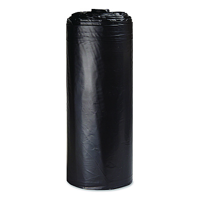 Inteplast Group Low-Density Commercial Can Liners, 33 gal, 1.5 mil, 33" x 39", Black, Interleaved Roll, 20 Bags/Roll, 5 Rolls/Carton (SL3339150K)