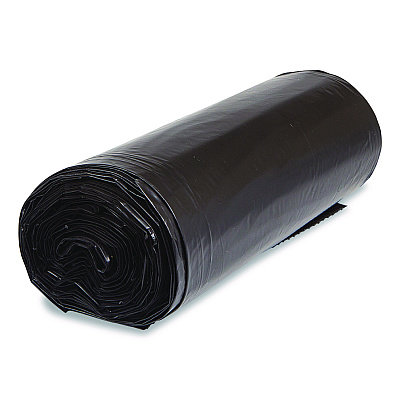 Inteplast Group Low-Density Commercial Can Liners, 33 gal, 1.5 mil, 33" x 39", Black, Interleaved Roll, 20 Bags/Roll, 5 Rolls/Carton (SL3339150K)