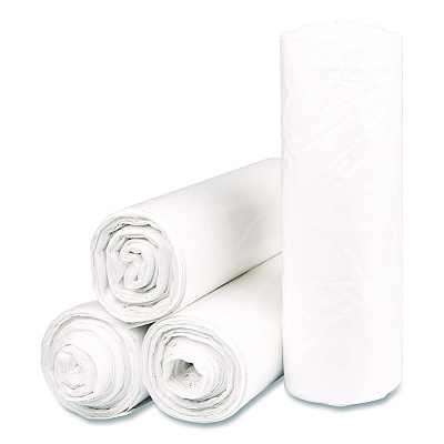 Inteplast Group Institutional Low-Density Can Liners, 45 gal, 1.15 mil, 40" x 46", Natural, Interleaved Roll, 20 Bags/Roll, 5 Rolls/Carton (SLW4046SPNS)