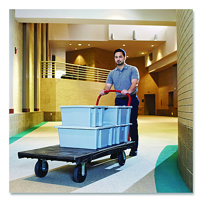 Rubbermaid Commercial Palletote Box, 11.97 gal, 1.6 cu ft, 15.5" x 19.5" x 13", Gray (FG172200GRAY)