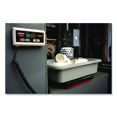 Rubbermaid Commercial Digital Receiving Scale, 150 lb Capacity, Black/Red (FG401088)