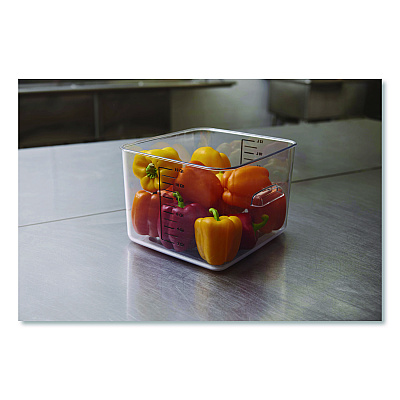 Rubbermaid Commercial Square Storage Container, 12 qt, 10.5 x 11.31 x 7.75, Clear, Plastic (FG631200CLR)