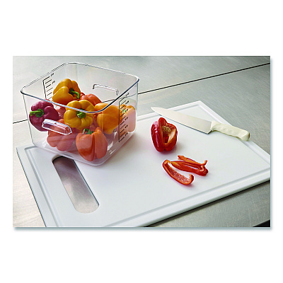Rubbermaid Commercial Square Storage Container, 12 qt, 10.5 x 11.31 x 7.75, Clear, Plastic (FG631200CLR)