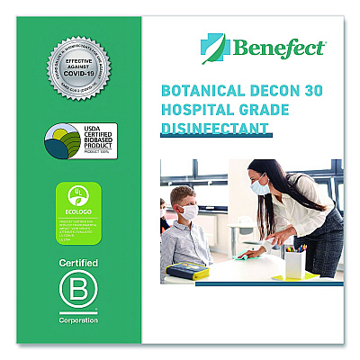 Benefect Botanical Decon 30 Disinfectant Cleaner, Light Lemon and Thyme Scent, 1 gal Bottle (20476)