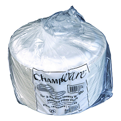 SCT ChampWare Molded Fiber Tableware, 3-Compartment Plate, 10" dia, White, 125/Sleeve, 4 Sleeves/Carton (18163WPF)